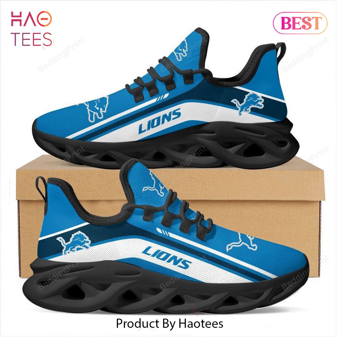 Detroit Lions NFL Blue Color Max Soul Shoes Sport Shoes For Fans