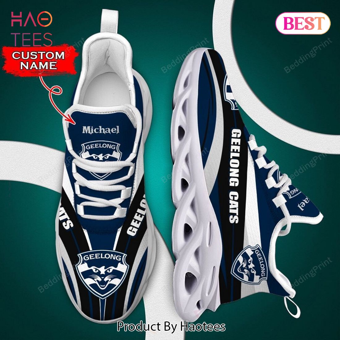 Geelong Cats AFL Custom Name Max Soul Shoes Geelong Cats AFL Custom Name Max Soul Shoes