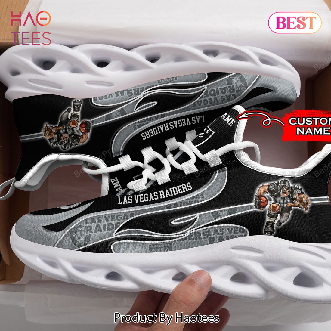 Las Vegas Raiders Sport Team Custom Name Max Soul Sneaker Shoes