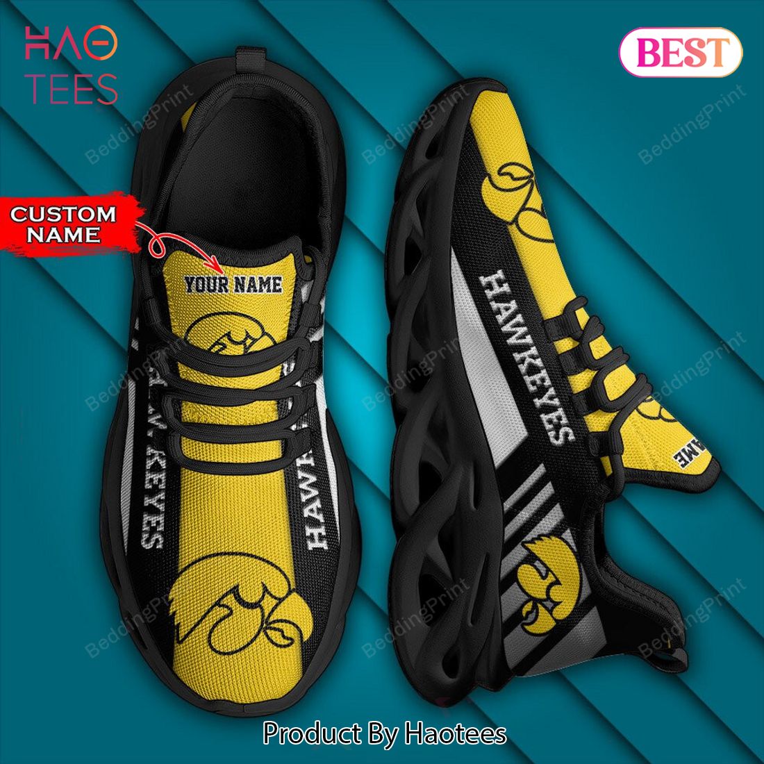 NCAA Iowa Hawkeyes Personalized Custom Name Max Soul Shoes NCAA Iowa Hawkeyes Personalized Custom Name Max Soul Shoes