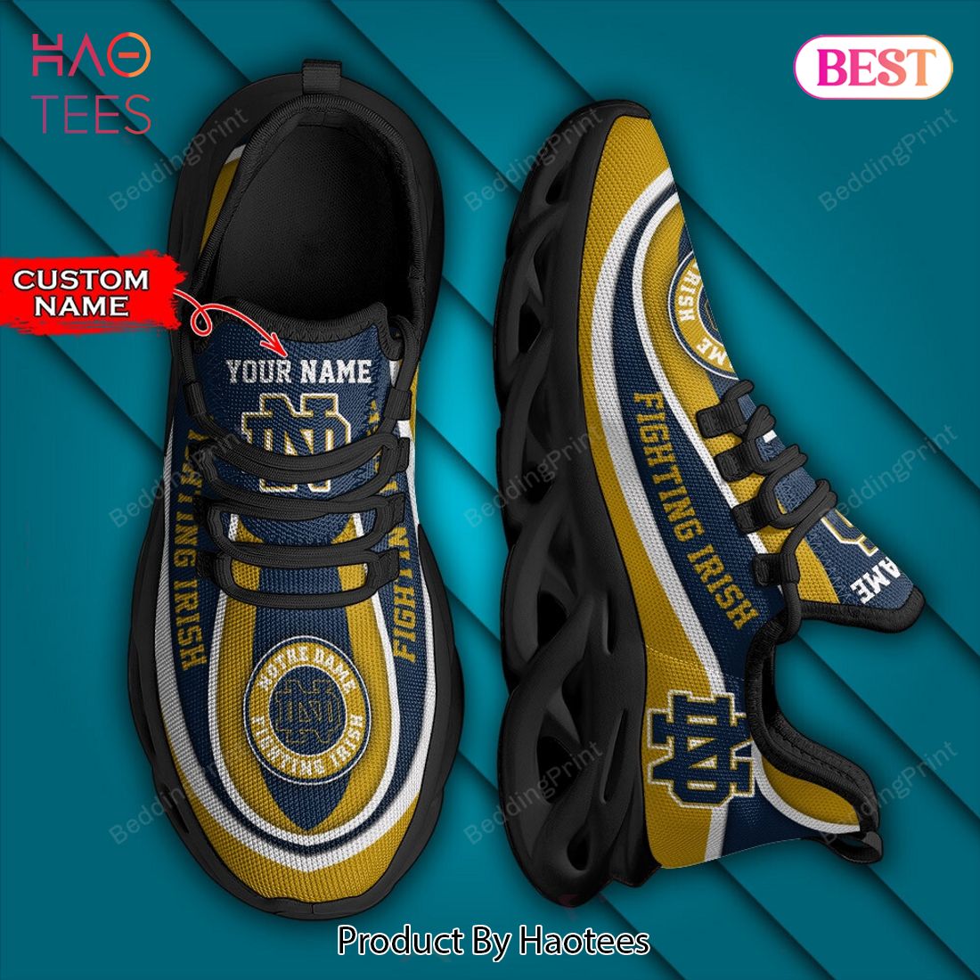 NCAA Notre Dame Fighting Irish Personalized Custom Name Max Soul Shoes NCAA Notre Dame Fighting Irish Personalized Custom Name Max Soul Shoes