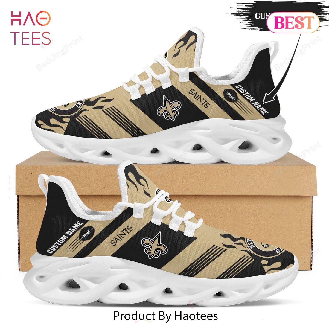 New Orleans Saints Custom Name Max Soul Shoes New Orleans Saints Custom Name Max Soul Shoes