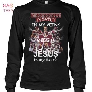 Mississippi State Un My Veins State Jesus In My Heart T Shirt