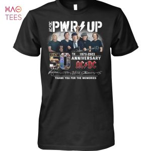 AC DC Pwr Up 1973 2023 50 Anniversary Thank You For The Memories T-Shirt