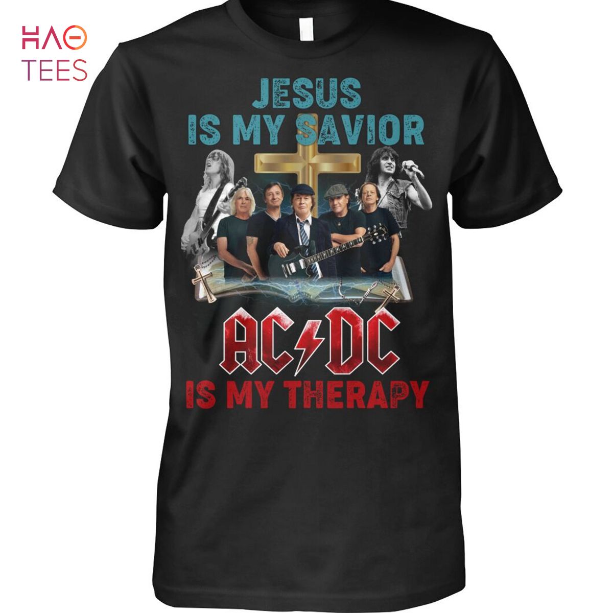 Jesus Is My Savior AC DC Is My Therapy T-Shirt Jesus Is My Savior AC DC Is My Therapy T-Shirt