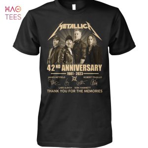 Metallic 42 Anniversary 1981 2023 Thank You For The Memories T-Shirt