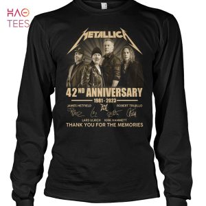 Metallic 42 Anniversary 1981 2023 Thank You For The Memories T-Shirt