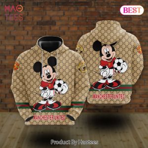 Manchester United Gucci Mickey 3D Hoodie Luxury Brand POD Design