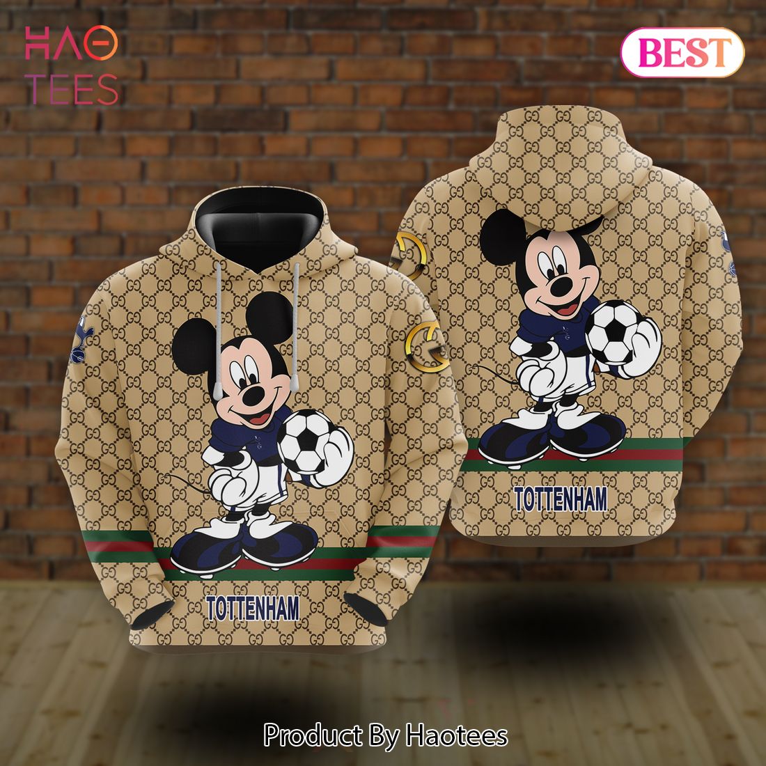 Tottenham Gucci Mickey 3D Hoodie Luxury Brand POD Design Luxury Store