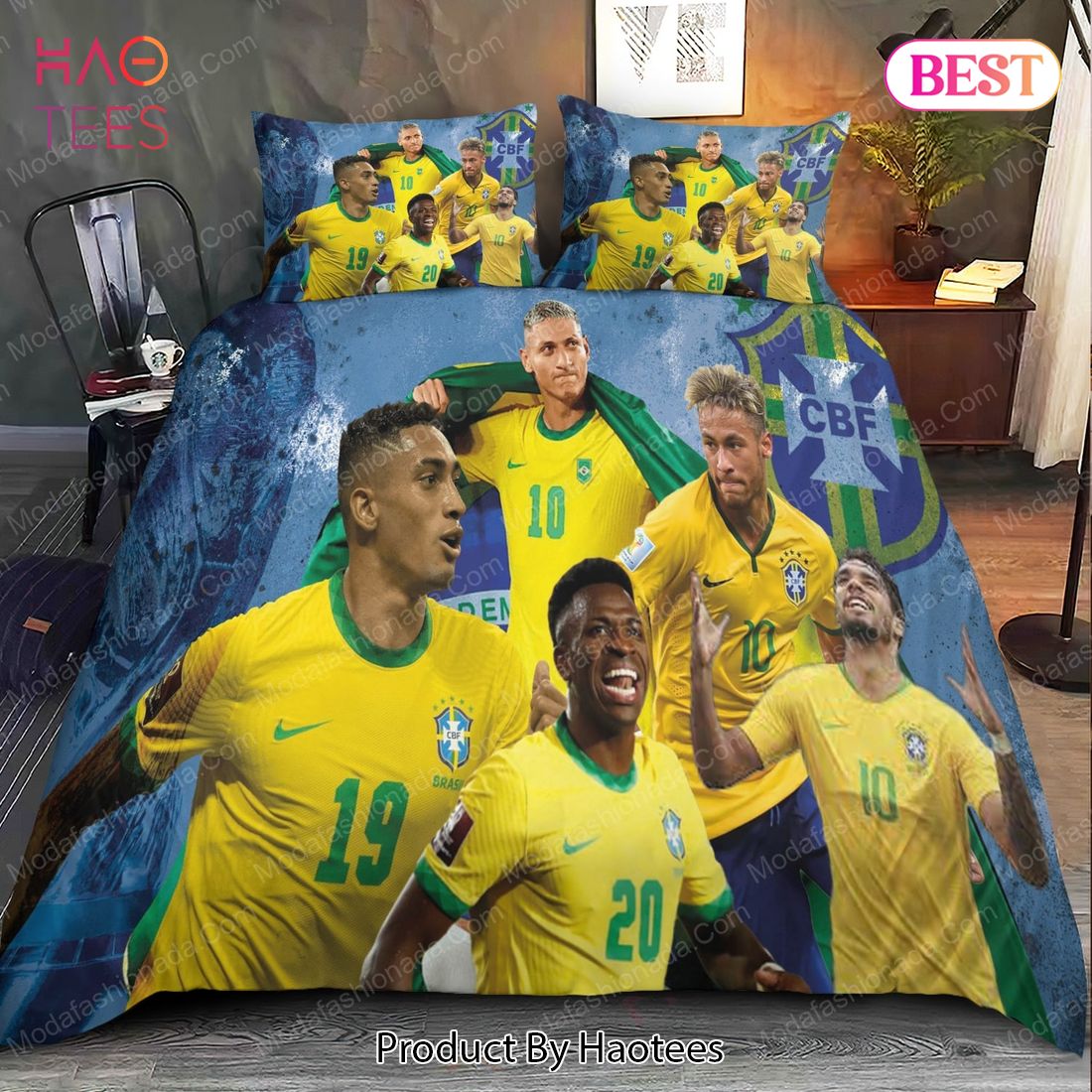 Brazil National Football Team Ready To Fight Worldcup 2022 Bedding Sets Bed Sets, Bedroom Sets, Comforter Sets, Duvet Cover, Bedspread