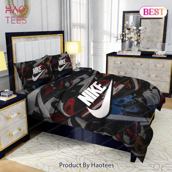 Famous Air Jordan Nike Design & Quality Comfortable 4 Pieces Bedding Sets Bed Sets, Bedroom Sets, Comforter Sets, Duvet Cover, Bedspread