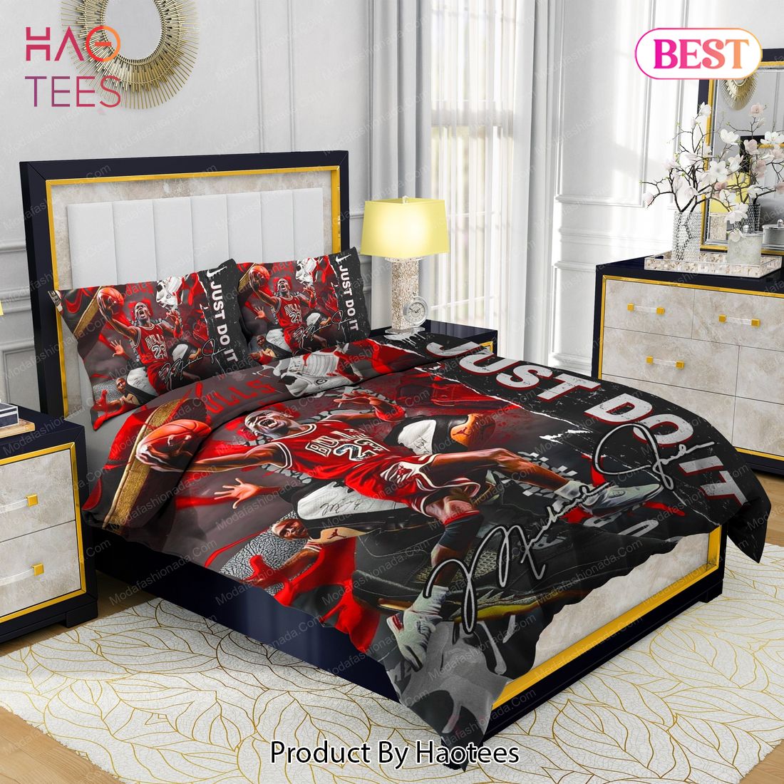 Famous Nike Air Jordan 23 Design & Quality Comfortable 4 Pieces Bedding Sets Bed Sets, Bedroom Sets, Comforter Sets, Duvet Cover, Bedspread Luxury Store