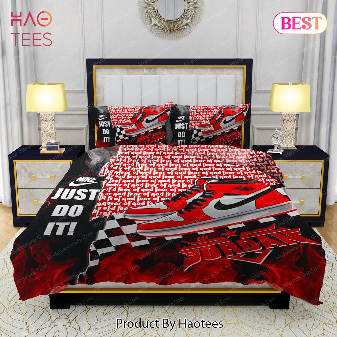 Famous Nike Air Jordan Fear Of God Bedding Sets Bed Sets, Bedroom Sets, Comforter Sets, Duvet Cover, Bedspread
