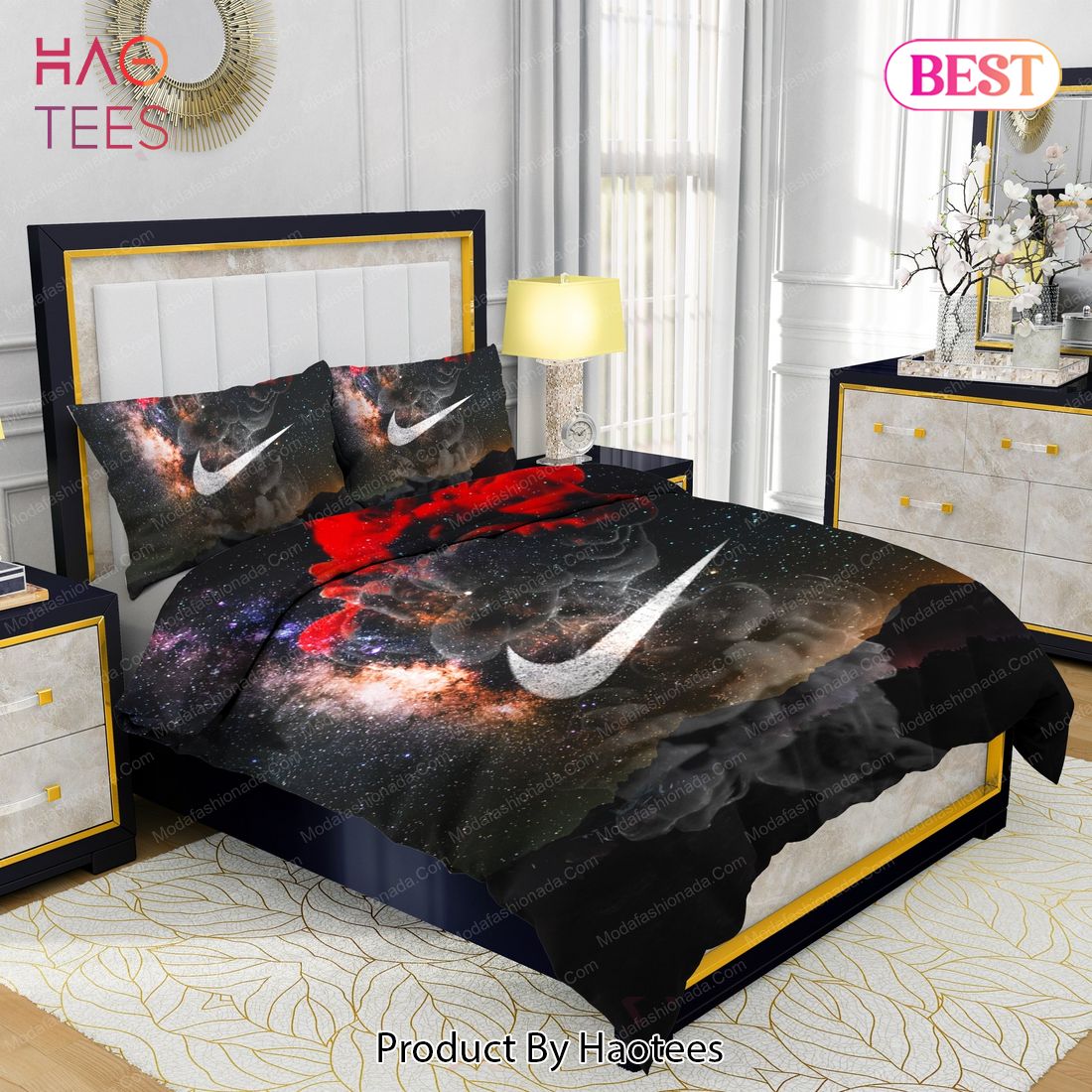 Famous Nike Design & Quality Comfortable 4 Pieces Bedding Sets Bed Sets, Bedroom Sets, Comforter Sets, Duvet Cover, Bedspread Luxury Store