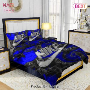 Famous Nike Design Navy and black Silk Material Soft & Quality Comfortable 4 Pieces Bedding Sets Bed Sets, Bedroom Sets, Comforter Sets, Duvet Cover, Bedspread
