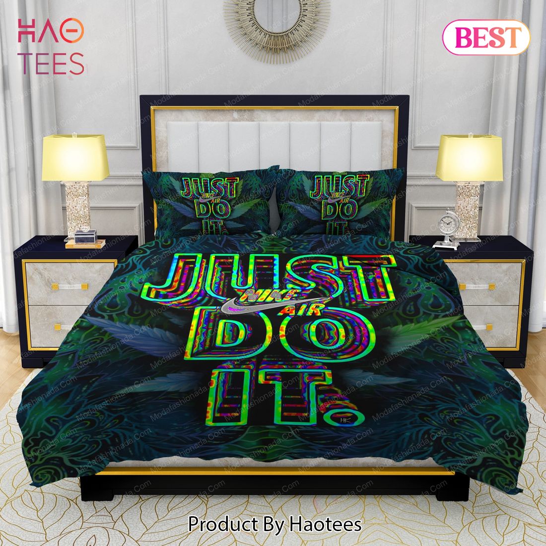 Famous Nike Weed Design & Quality Comfortable 4 Pieces Bedding Sets Bed Sets, Bedroom Sets, Comforter Sets, Duvet Cover, Bedspread Luxury Store