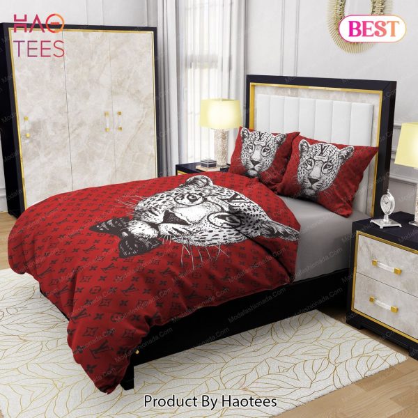 Leopard Head Louis Vuitton Bedding Sets Bed Sets, Bedroom Sets, Comforter Sets, Duvet Cover, Bedspread