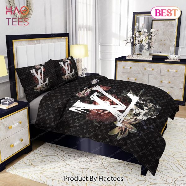 Lily Peony Louis Vuitton Bedding Sets Bed Sets, Bedroom Sets, Comforter Sets, Duvet Cover, Bedspread
