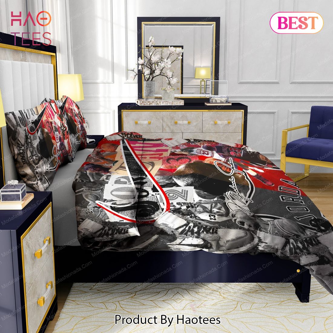 Michael Jordan 23 And Nike Logo Bedding Sets Bed Sets, Bedroom Sets, Comforter Sets, Duvet Cover, Bedspread Luxury Store