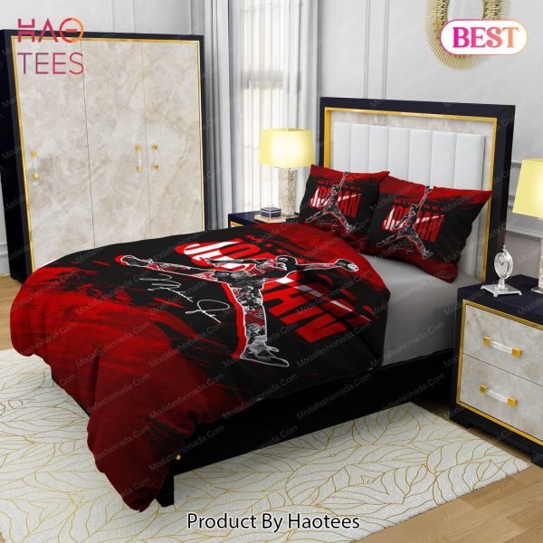Michael Jordan Nike Red And Black Background Bedding Sets Bed Sets, Bedroom Sets, Comforter Sets, Duvet Cover, Bedspread