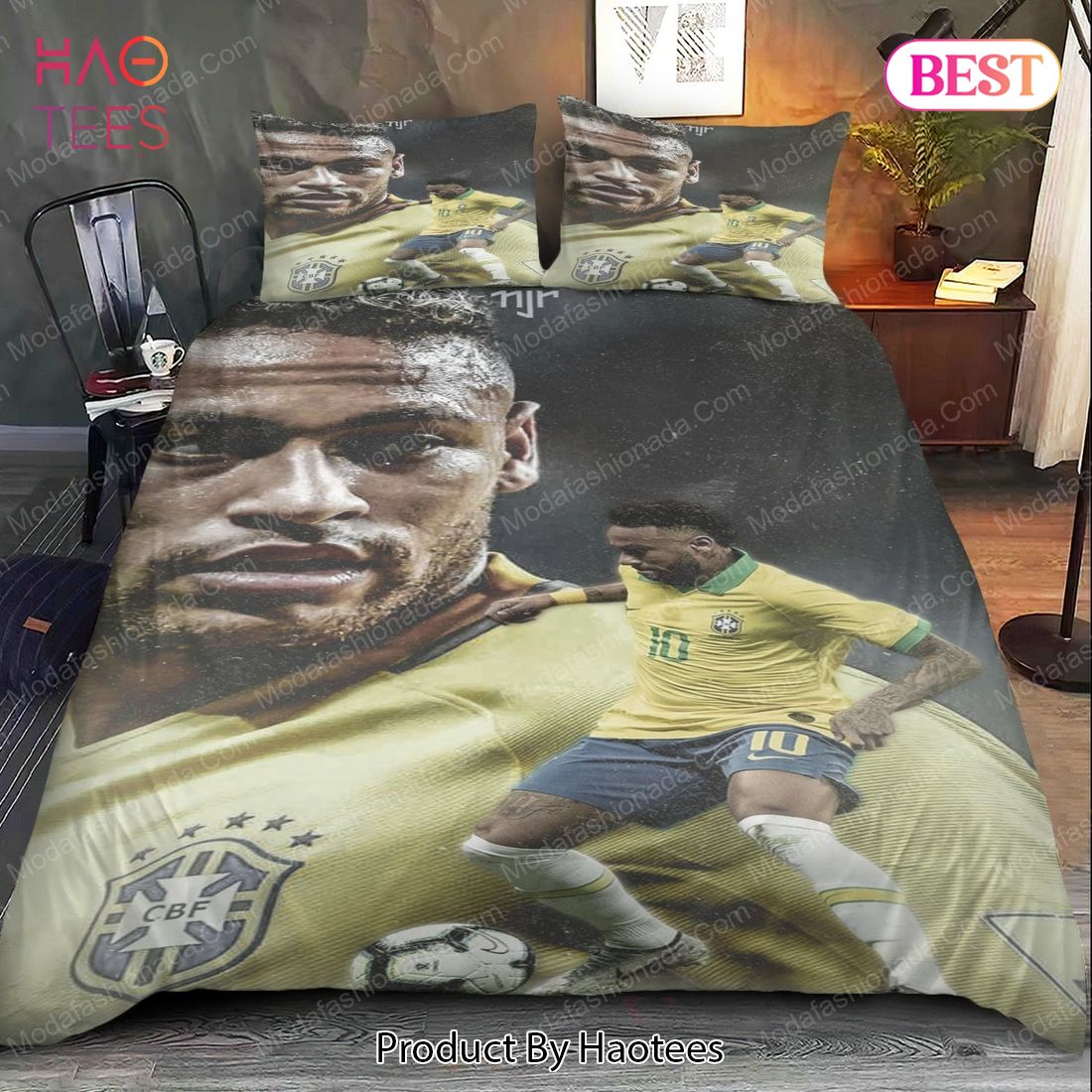[AVAILABLE] Neymar Brazil Bedding Sets Bed Sets, Bedroom Sets, Comforter Sets, Duvet Cover, Bedspread