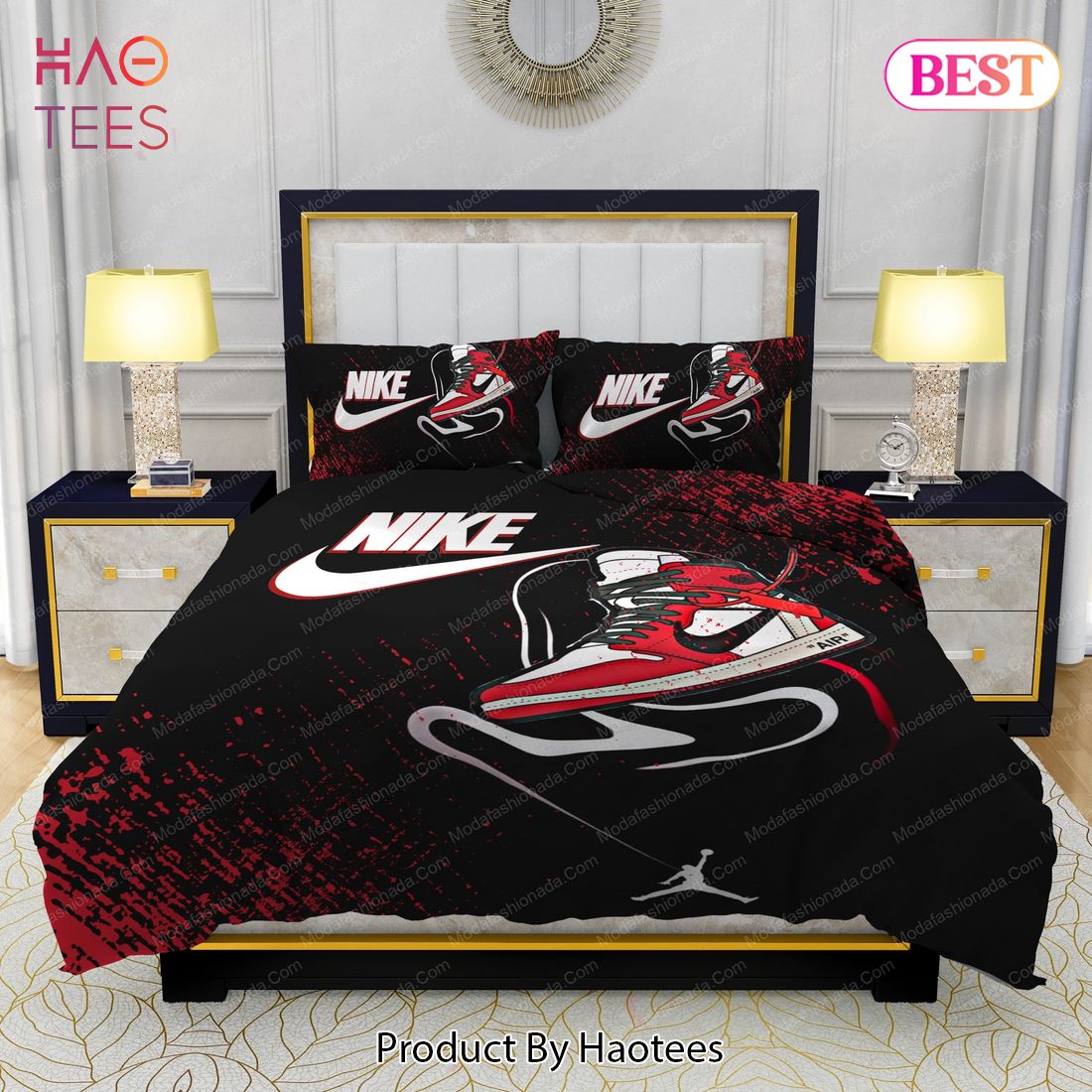 Nike Air Jordan Design & Quality Comfortable 4 Pieces Bedding Sets Bed Sets, Bedroom Sets, Comforter Sets, Duvet Cover, Bedspread