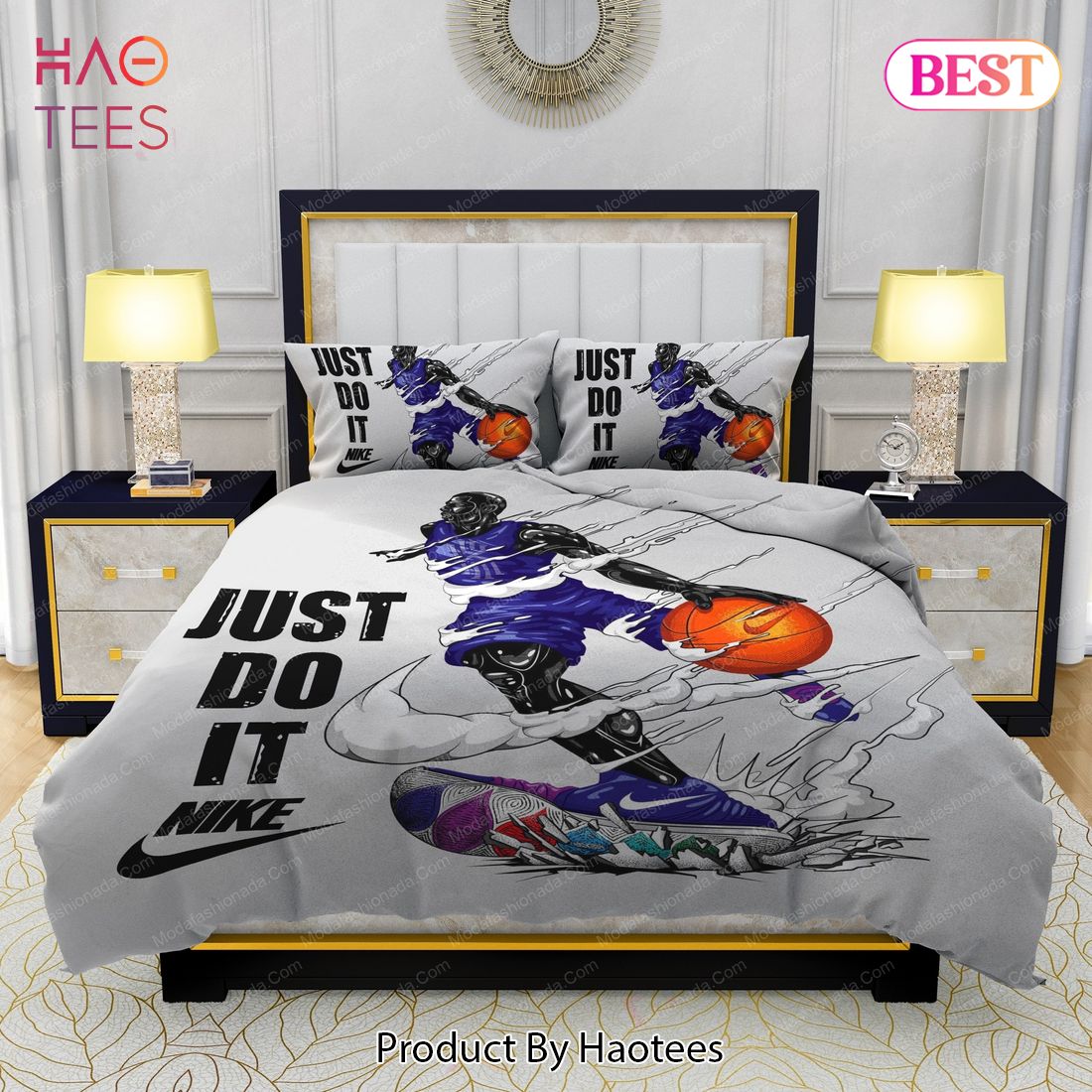 Nike Air Jordan JUST DO IT Design & Quality Comfortable 4 Pieces Bedding Sets Bed Sets, Bedroom Sets, Comforter Sets, Duvet Cover, Bedspread