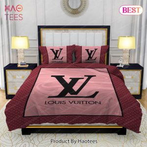 Best Louis Vuitton Grey and Pink Monogram Bedding Set - REVER