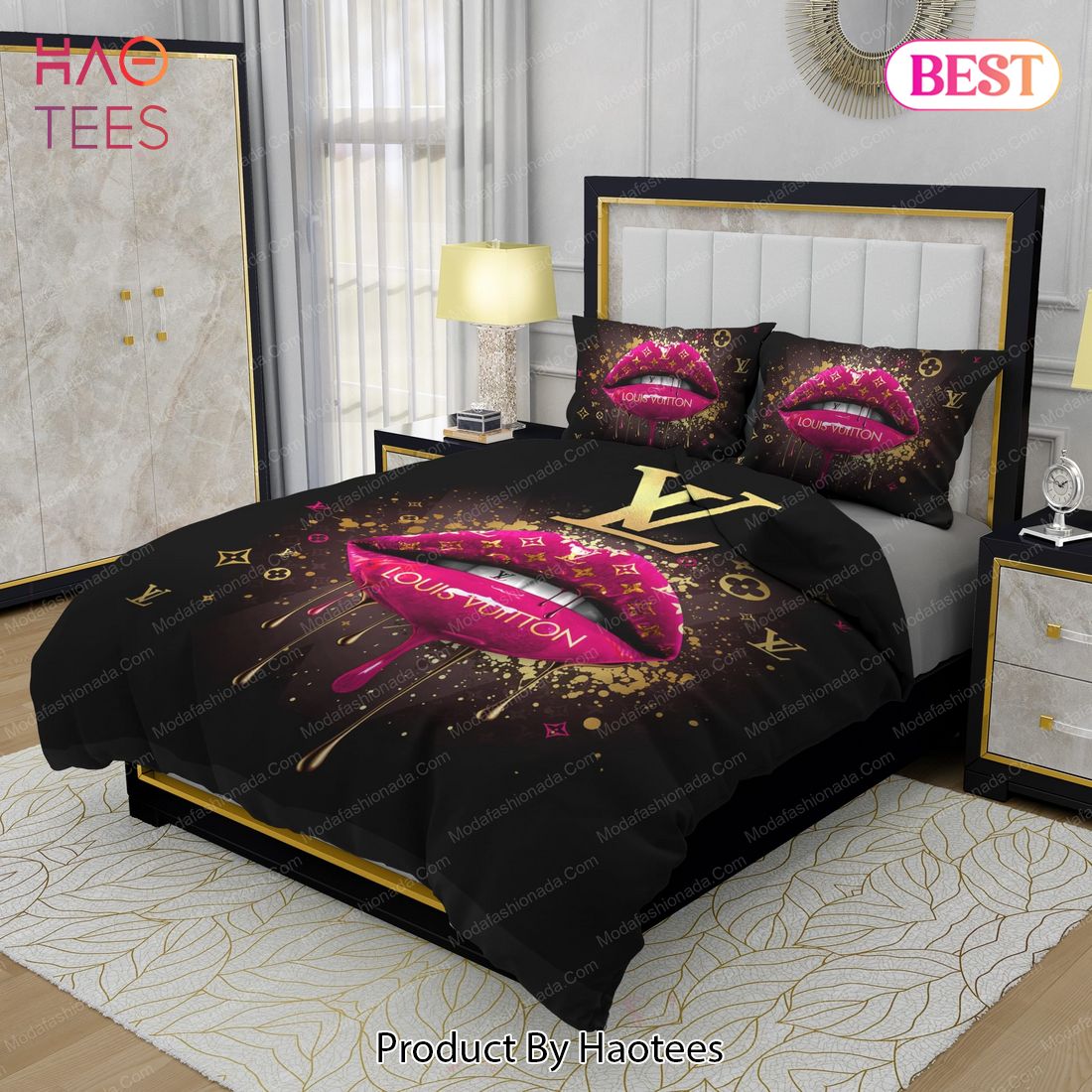 Supreme Louis Vuitton Black Background Bedding Sets Bed Sets, Bedroom Sets, Comforter  Sets, Duvet Cover, Bedspread