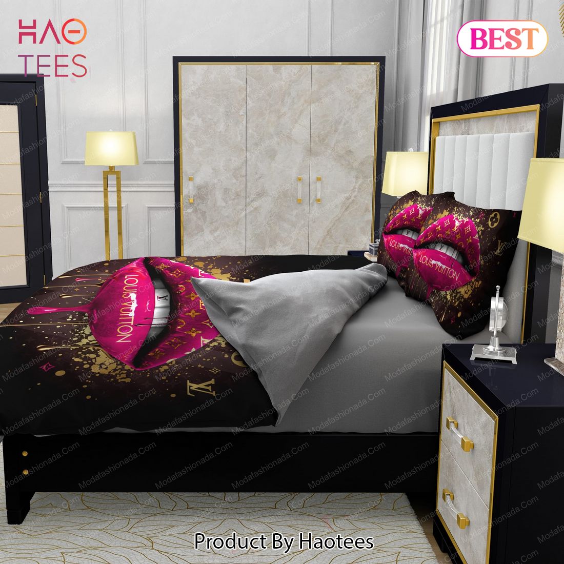 Buy Supreme Louis Vuitton Black Background Bedding Sets Bed sets