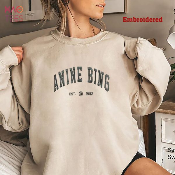 Anine Bing Harvey College Logo Embroidered Crewneck Est 2012 Shirt