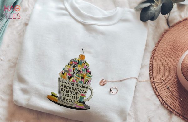 Books And Coffee Embroidered Coffee Book Lover Book Gift Shirt