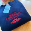 Christmas Things Embroidered Max And Lucas Crewneck Eleven Stranger Snowman Shirt