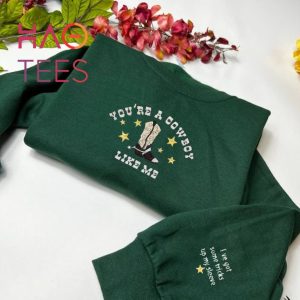 Cowboy Embroidered Crewneck Cowboy Like Me Embroidery Taylor Embroidered Shirt