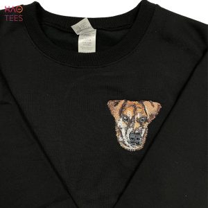 Custom Dog Portraits Embroidered For Dog Lover Personalized Pet Face Name Portraits Photo Shirt