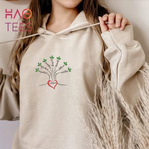 Custom Embroidered Personalized Mom Tree Embroidery And The Kid Names Shirt