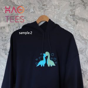Dinosaur Embroidered Crewneck Pocket Dino Brachiosaurus Jurassic Animal Couple Dino Shirt