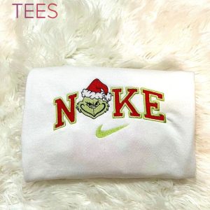Grinch Embroidered Crewneck Grinch Xmas Embroidery Gift Grinch Vintage Funny The Grinch Xmas Shirt