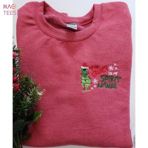Grinch Embroidered Spirit Animal Christmas Shirt