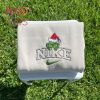 Grinch Santa Embroidered Hoodie Sweatshirt Shirt Grinch Santa Embroidered Hoodie Sweatshirt Shirt