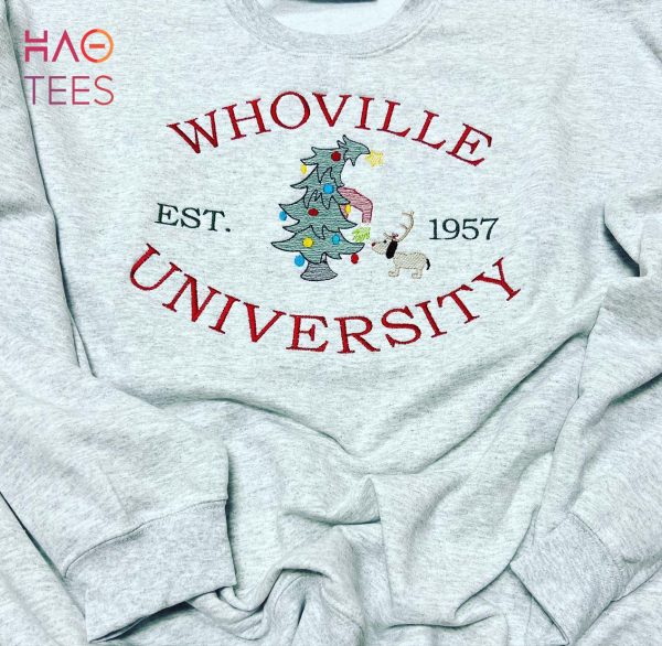 Inspired Whoville University Embroidered Crewneck Shirt