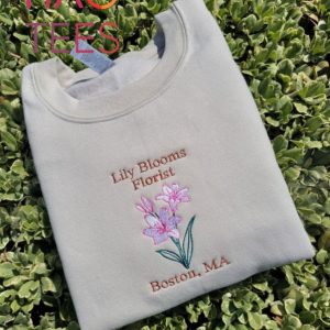 It Ends With Us Lily Bloom Floral Shop Embroidered Crewneck Flower Coho Booktok Trendy Book Gift shirt
