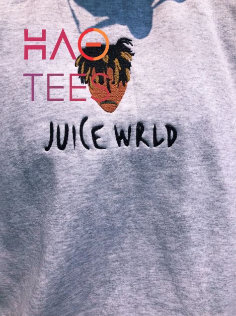 Juicewrld Embroidered Tribute Embroidered With 999 Cuff Embroidery Shirt Juicewrld Embroidered Tribute Embroidered With 999 Cuff Embroidery Shirt