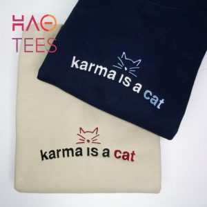Karma Is A Cat Embroidered Crewneck Midnights By Taylor Swift Reputation Midnights Karma Is A Cat Midnights Album Merch Swiftie Shirt