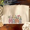 Mama Embroidered Mama Crewneck Embroidered Shirt