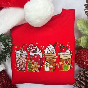 Merry Holiday Latte Embroidered Christmas Shirt