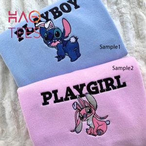 PB Stitch Custom Embroidery Stitch Crewneck Angel Christmas Couple Shirt