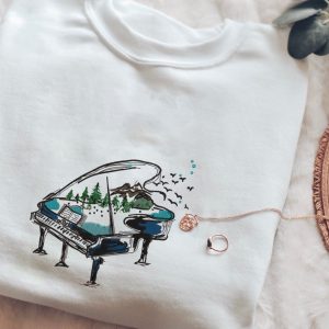 Piano Embroidered Musician Piano Shirt