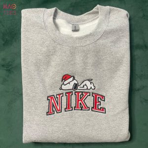 Snoopy Charlie Brown Grinch Holidays Embroidered Nike Inspired Crewneck Christmas Xmas Shirt