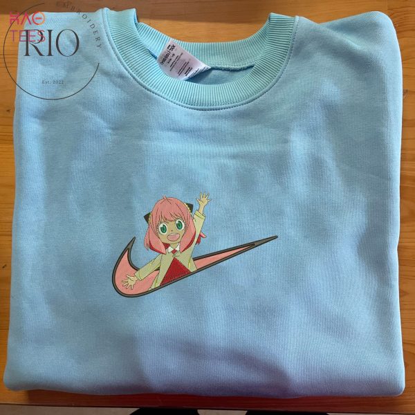 Swoosh Anya Forger Embroider Crewneck Anya Loid Yor Forger Spy Family Shirt